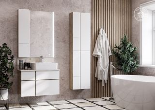 Модуль Акватон Мишель 23см дуб эндгрейн/белый 1A244303MIX40